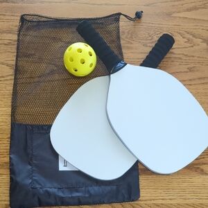 Pickleball Paddle Set of 2 with Yellow Ball, NEW